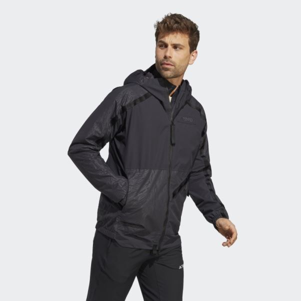 Veste De Pluie 2,5 Couches Adidas Terrex Utilitas Rain.rdy Noir