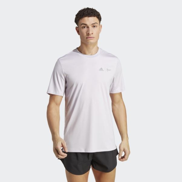 T-shirt De Course Adidas X Parley Argent Aube Chaud