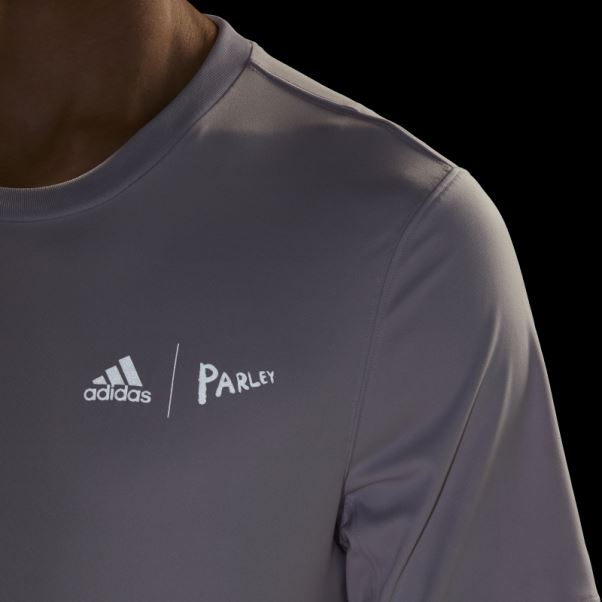 T-shirt De Course Adidas X Parley Argent Aube Chaud