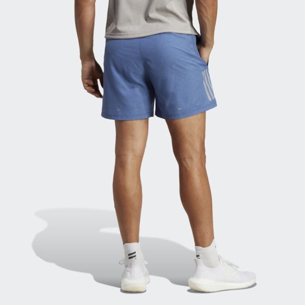 Adidas Short Chiné Own The Run Bleu Foncé Chiné