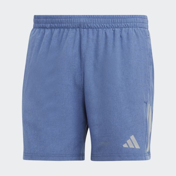 Adidas Short Chiné Own The Run Bleu Foncé Chiné