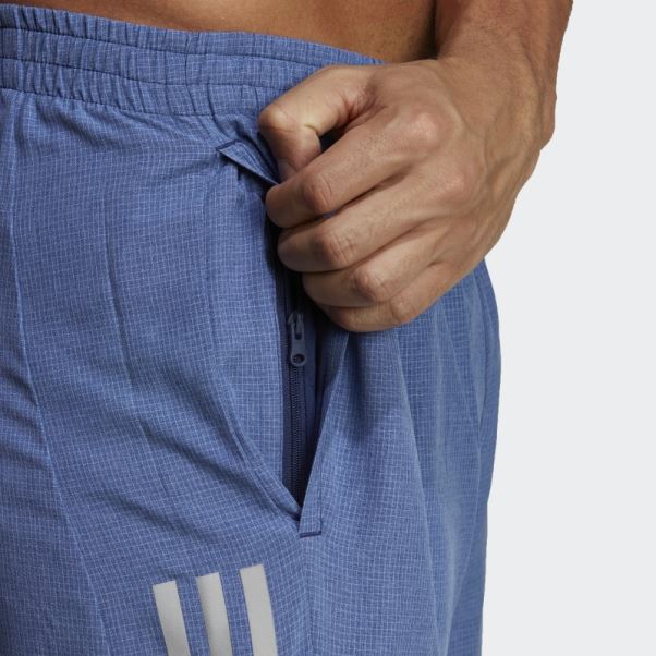 Adidas Short Chiné Own The Run Bleu Foncé Chiné