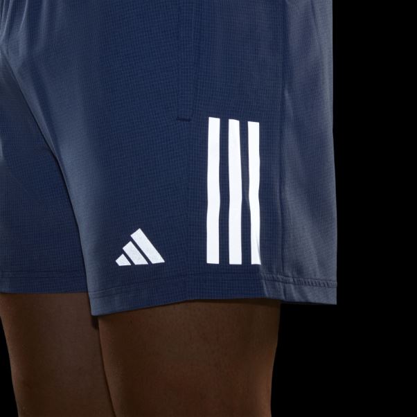 Adidas Short Chiné Own The Run Bleu Foncé Chiné
