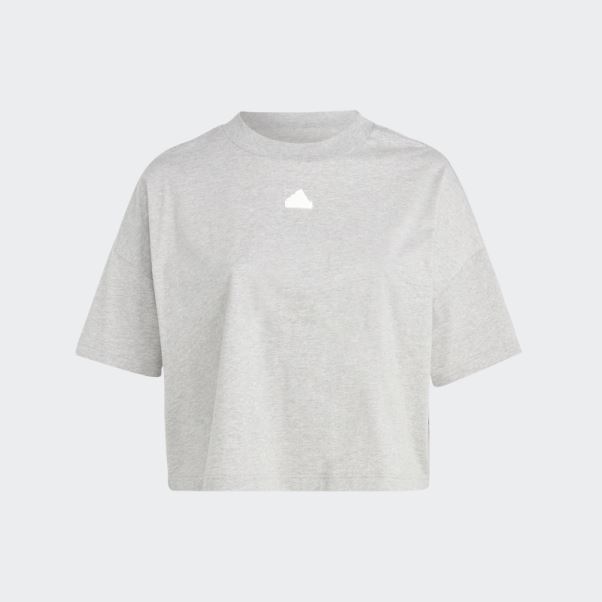 Future Icons T-shirt à 3 Bandes (grande Taille) Gris Moyen Adidas