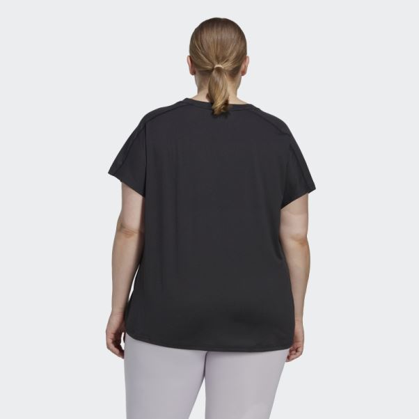 Aeroready Train Essentials T-shirt à Col En V Minimal Branding (taille Plus) Adidas Noir