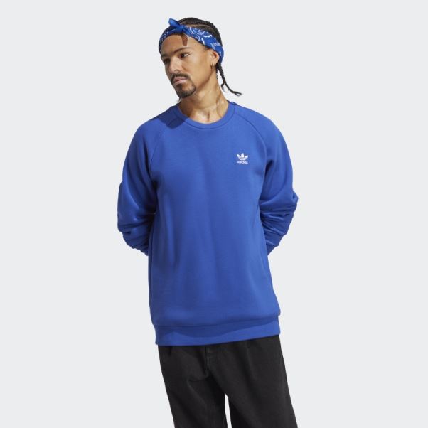 Sweat Ras Du Cou Essentiel Trèfle Bleu Adidas