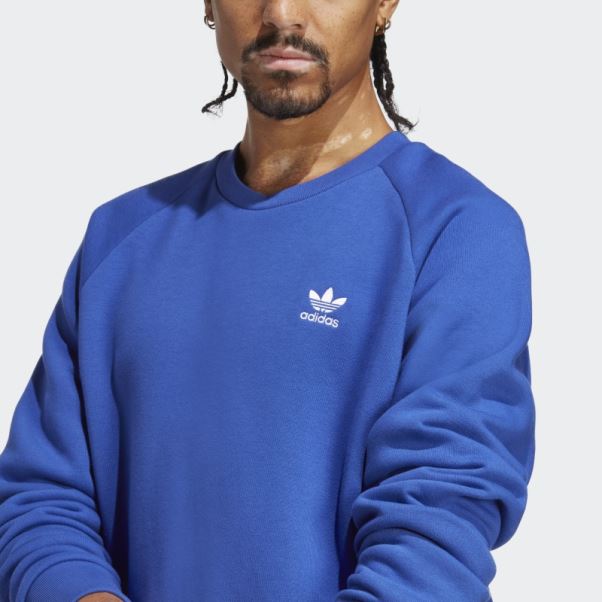 Sweat Ras Du Cou Essentiel Trèfle Bleu Adidas