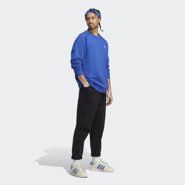 Sweat Ras Du Cou Trèfle Essentials Adidas Bleu