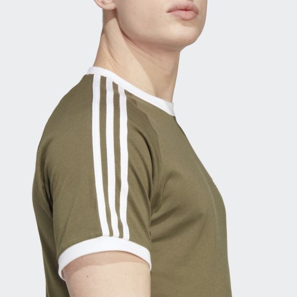 T-shirt à 3 Bandes Adidas Adicolor Classics Olive