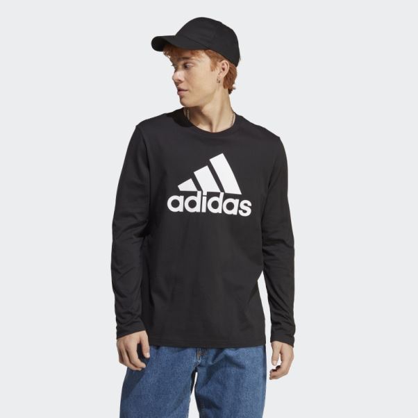 Tee Shirt Manches Longues Essentials Noir Adidas