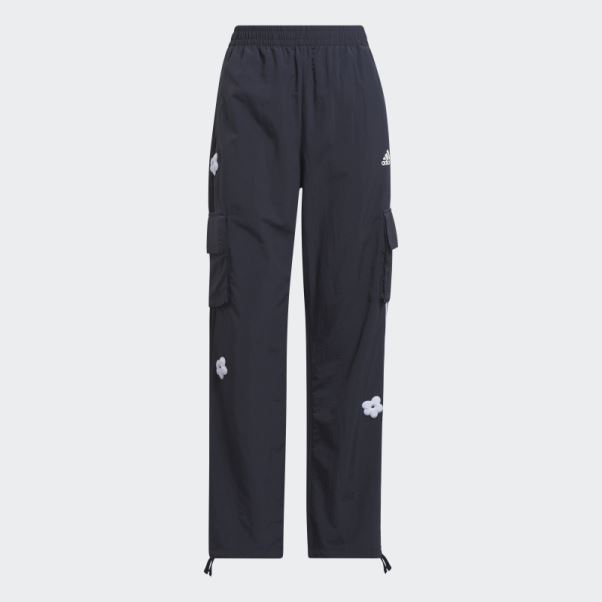 Adidas Pantalon Cargo à 3 Bandes Avec Patchs De Fleurs En Chenille Encre