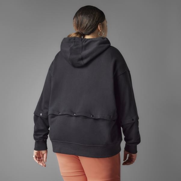 Sweat à Capuche Noir à Boutons Pression Adidas Always Original (grande Taille)