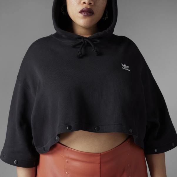 Sweat à Capuche Noir à Boutons Pression Adidas Always Original (grande Taille)