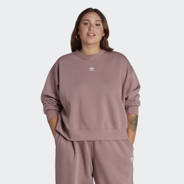Sweat Adidas Violet Adicolor Essentials Crew (grande Taille)