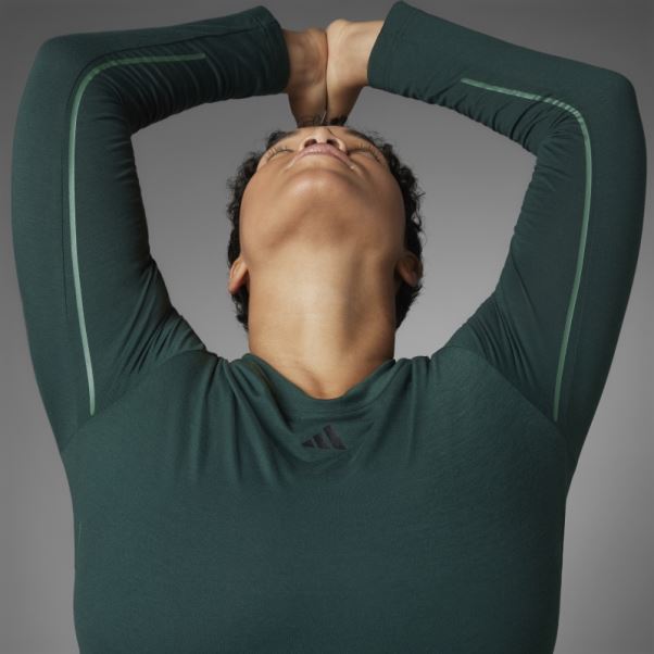 Authentique Balance Yoga T-shirt à Manches Longues Adidas Vert Fashion
