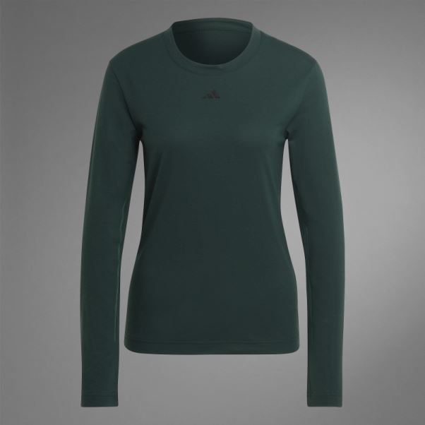 Authentique Balance Yoga T-shirt à Manches Longues Adidas Vert Fashion