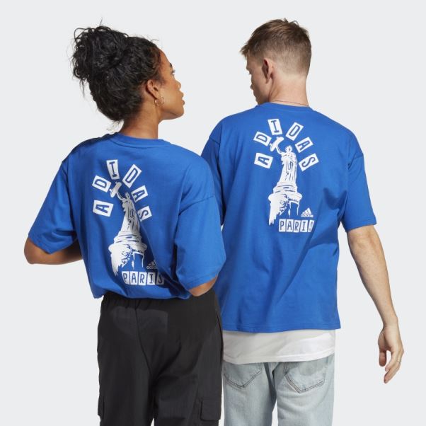 Adidas T-shirt Graphique Bleu Roi