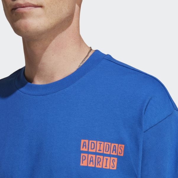 Adidas T-shirt Graphique Bleu Roi