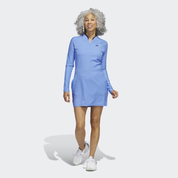 Adidas Robe De Golf Manches Longues Bleu