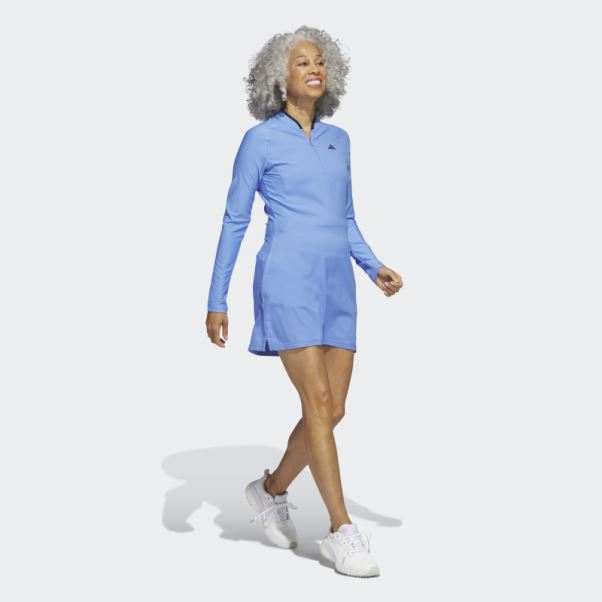 Adidas Robe De Golf Manches Longues Bleu