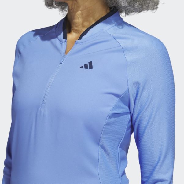 Adidas Robe De Golf Manches Longues Bleu