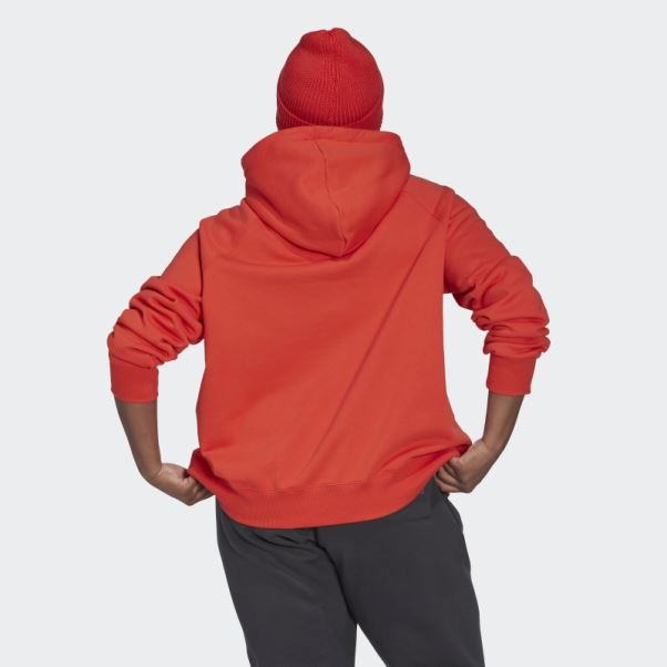 Sweat à Capuche Oversize Adidas Rouge (grande Taille)