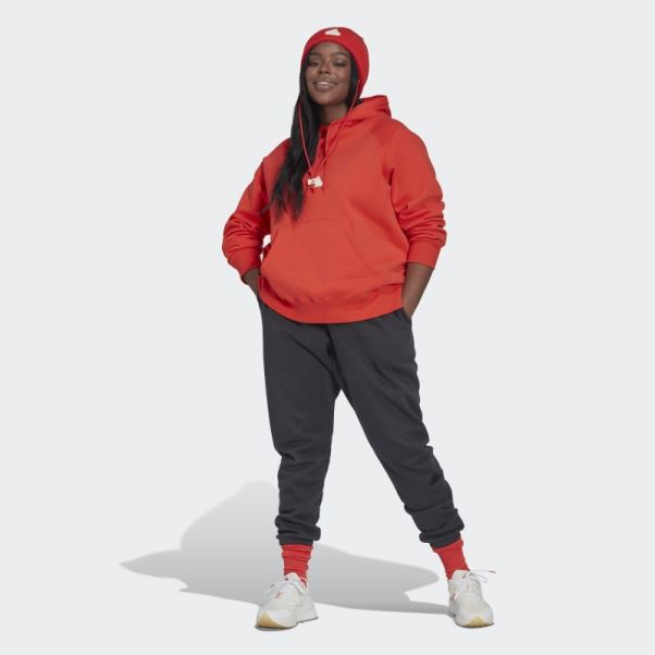 Sweat à Capuche Oversize Adidas Rouge (grande Taille)