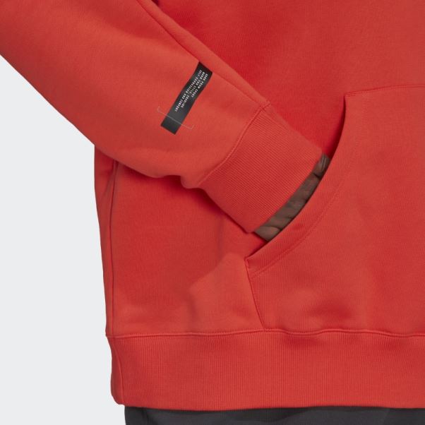Sweat à Capuche Oversize Adidas Rouge (grande Taille)
