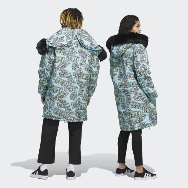 Jeremy Scott Parka Imprimé Argent Frost Mint Adidas