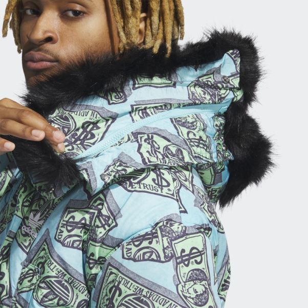 Jeremy Scott Parka Imprimé Argent Frost Mint Adidas