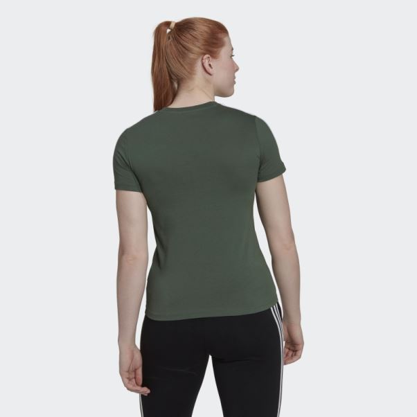 T-shirt Slim à 3 Bandes Adidas Green Oxide Essentials