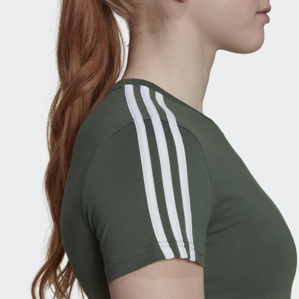 T-shirt Slim à 3 Bandes Adidas Green Oxide Essentials