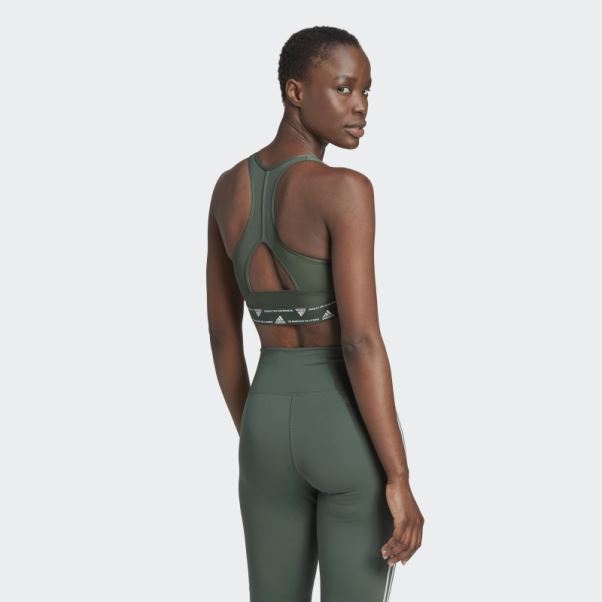 Soutien-gorge D'entraînement à Maintien Moyen Vert Oxyde Powerreact Adidas