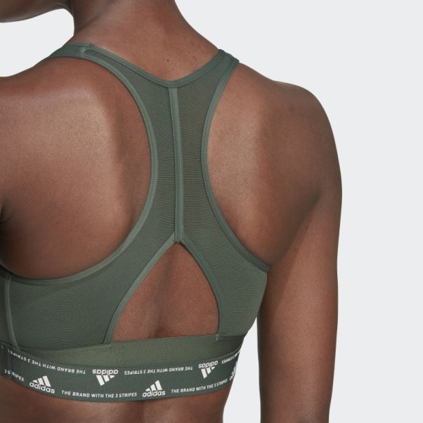 Soutien-gorge D'entraînement à Maintien Moyen Vert Oxyde Powerreact Adidas