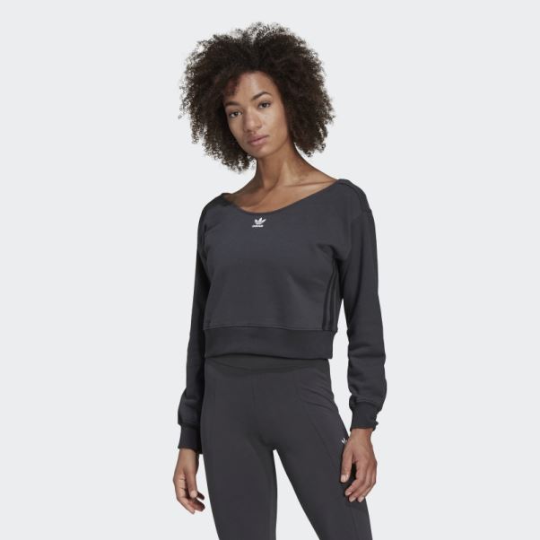 Sweat Adidas Slouchy Crew Carbone