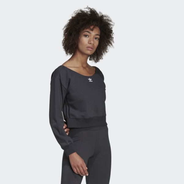 Sweat Adidas Slouchy Crew Carbone