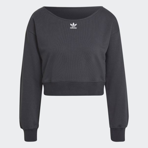 Sweat Adidas Slouchy Crew Carbone