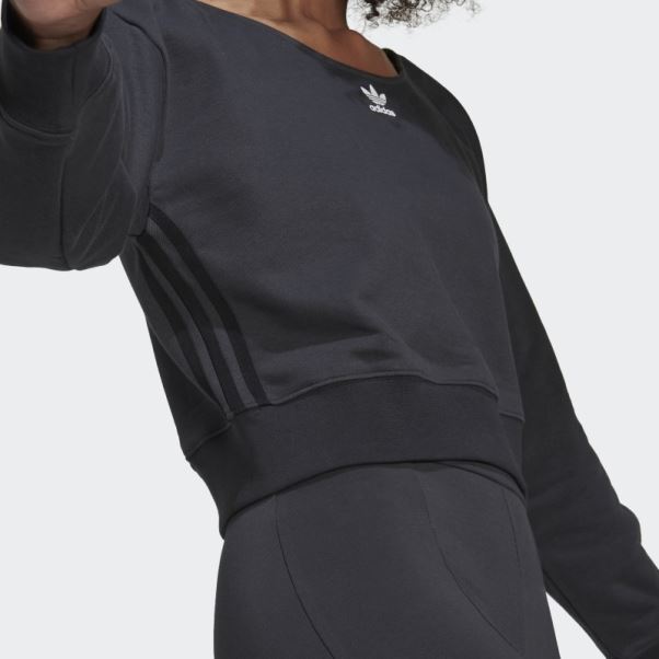 Sweat Adidas Slouchy Crew Carbone