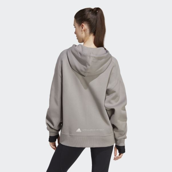 Dove Gris Adidas By Stella Mccartney Sweat à Capuche Zippé Mode