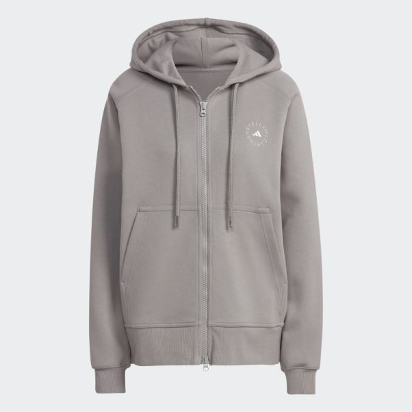 Dove Gris Adidas By Stella Mccartney Sweat à Capuche Zippé Mode