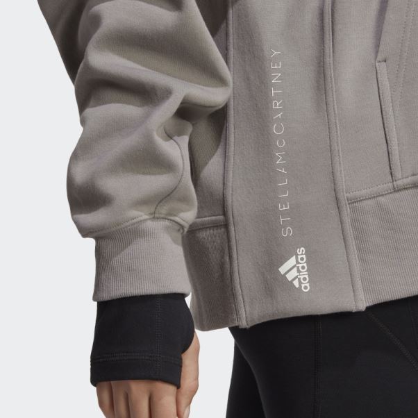 Dove Gris Adidas By Stella Mccartney Sweat à Capuche Zippé Mode
