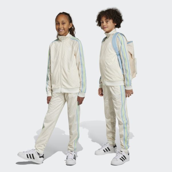 Pantalon De Survêtement à Monogramme Adidas Blanc