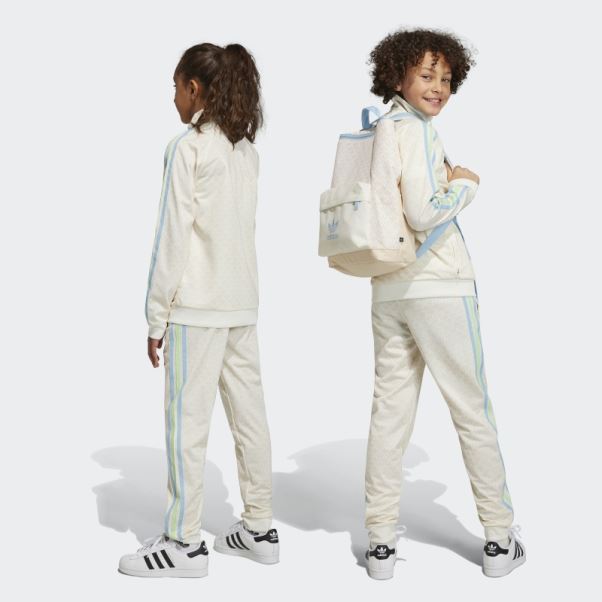 Pantalon De Survêtement à Monogramme Adidas Blanc