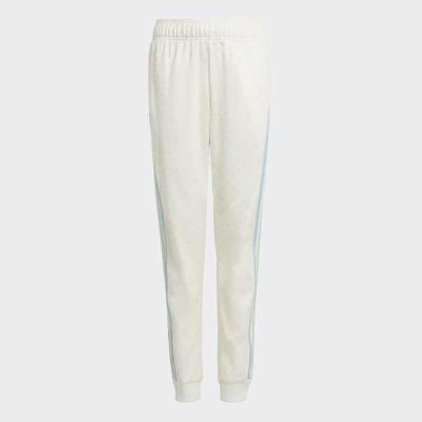 Pantalon De Survêtement à Monogramme Adidas Blanc