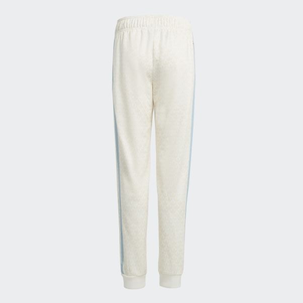Pantalon De Survêtement à Monogramme Adidas Blanc