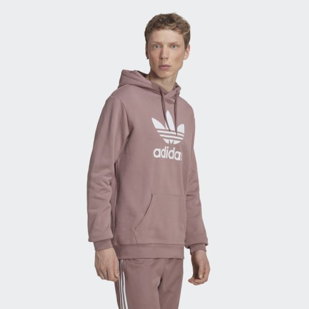 Sweat à Capuche Adidas Adicolor Classics Trèfle Violet