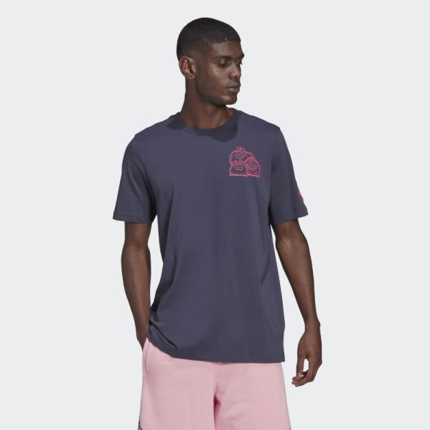Adidas Originals X Kevin Lyons T-shirt Bleu Marine Mode
