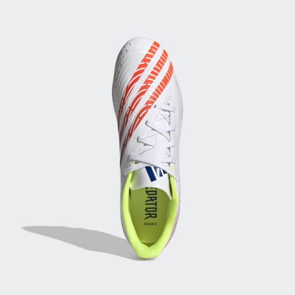 Predator Edge.4 Chaussures De Football Pour Terrain Souple Adidas Blanc