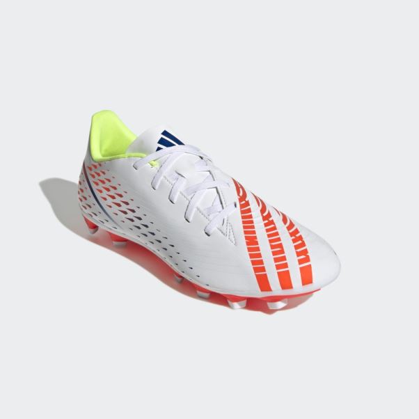 Predator Edge.4 Chaussures De Football Pour Terrain Souple Adidas Blanc
