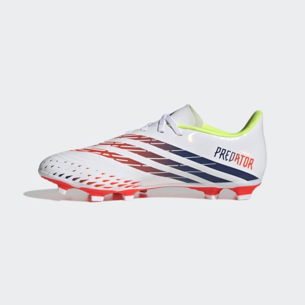 Predator Edge.4 Chaussures De Football Pour Terrain Souple Adidas Blanc